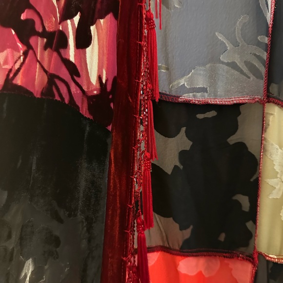 Chicos Silk Fringe Patchwork Jacket Vintage size medium large - Picture 7 of 10